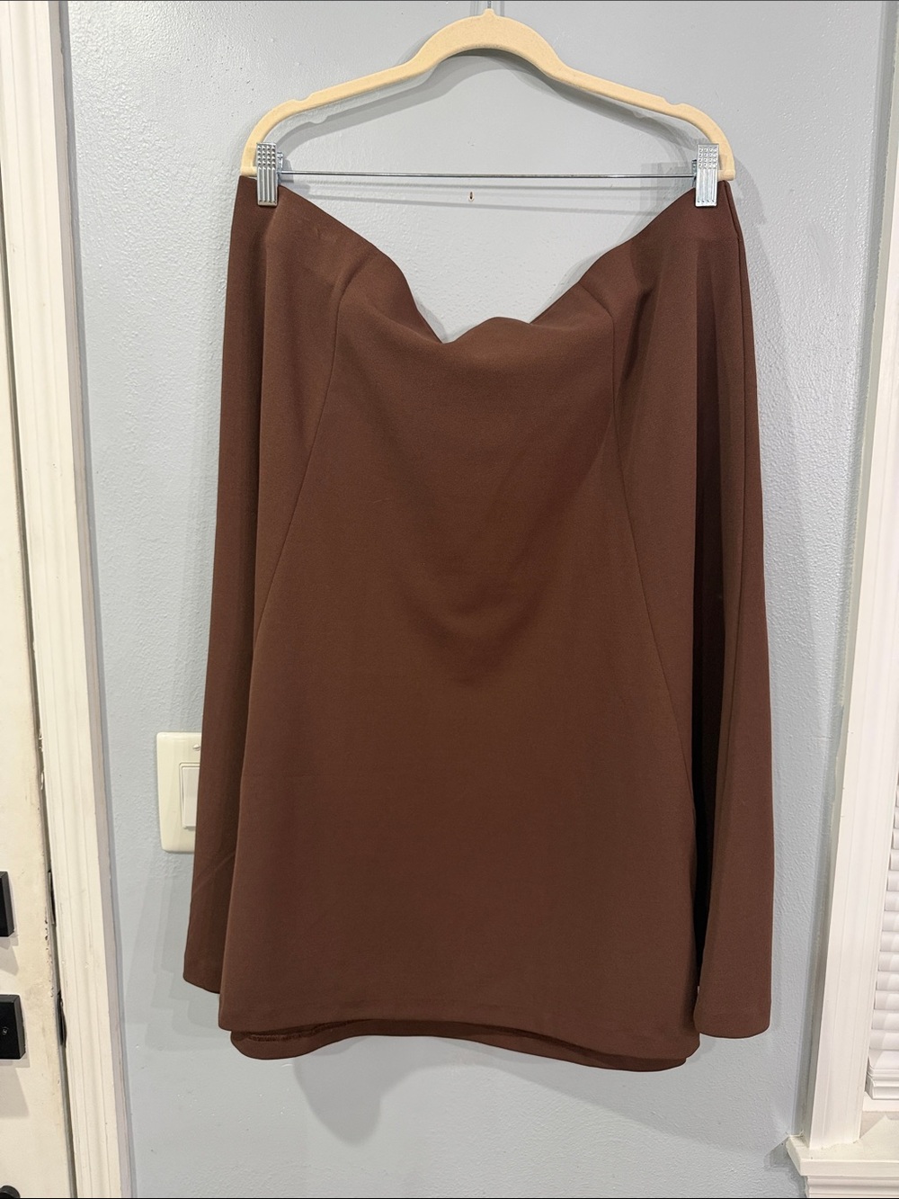 Ashley Stewart Brown Sweetheart Mini Skirt